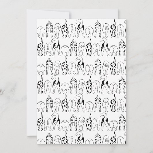 Hunde-Hintern-Muster Feiertagskarte (Vorderseite)