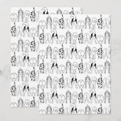 Hunde-Hintern-Muster Feiertagskarte (Vorne/Hinten)