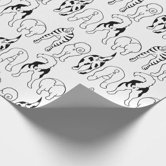 Hunde-Hintern-Muster Geschenkpapier (Ecke)