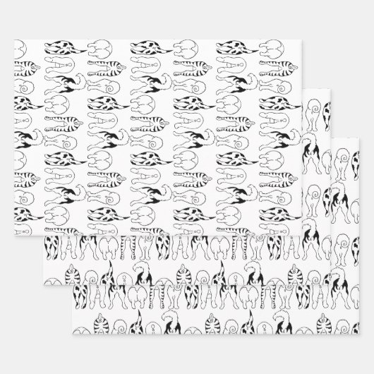 Hunde-Hintern-Muster Geschenkpapier Set (Set)