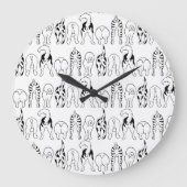 Hunde-Hintern-Muster Große Wanduhr (Vorderseite)