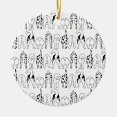 Hunde-Hintern-Muster Keramik Ornament (Vorne)