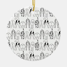 Hunde-Hintern-Muster Keramik Ornament