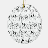Hunde-Hintern-Muster Keramik Ornament (Links)