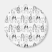 Hunde-Hintern-Muster Magnet (Vorne)