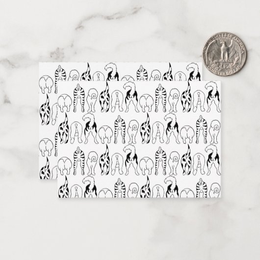 Hunde-Hintern-Muster Mitteilungskarte (Vorderseite/Rückseite Beispiel)