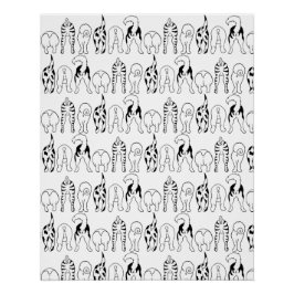 Hunde-Hintern-Muster Poster