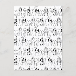 Hunde-Hintern-Muster Postkarte