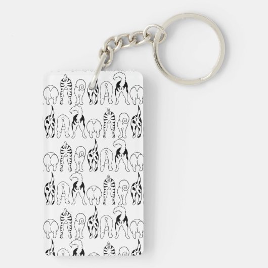 Hunde-Hintern-Muster Schlüsselanhänger (Rückseite)