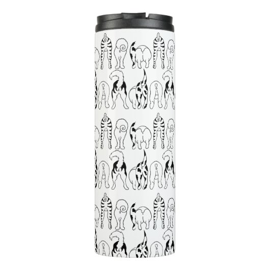 Hunde-Hintern-Muster Thermosbecher (Rückseite)