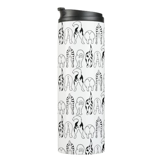 Hunde-Hintern-Muster Thermosbecher (Nach rechts gedreht)