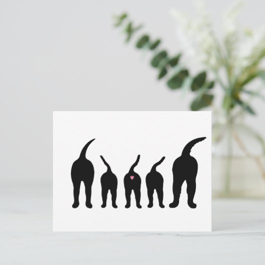 Hunde Hintern Silhouette Postkarte (Stehend Vorderseite)