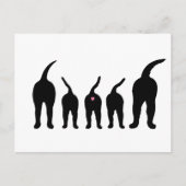Hunde Hintern Silhouette Postkarte (Vorderseite)