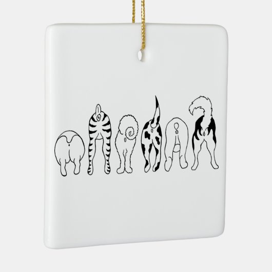 Hunde Hintern - Square Ornament (Rechts)
