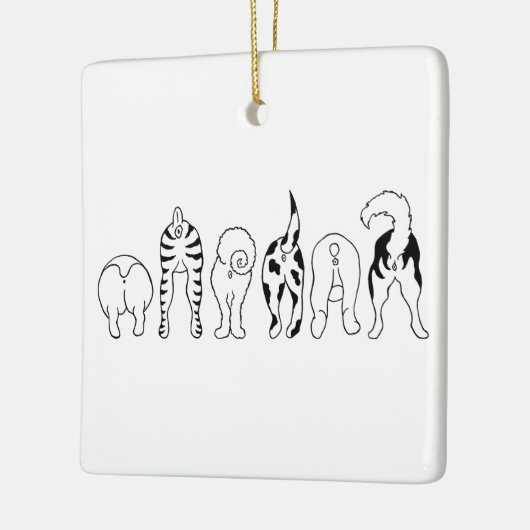 Hunde Hintern - Square Ornament (Links)