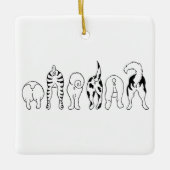 Hunde Hintern - Square Ornament (Vorderseite)