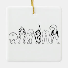 Hunde Hintern - Square Ornament