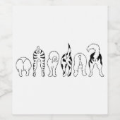 Hunde-Hintern Weinetikett (Einzelnes Label)