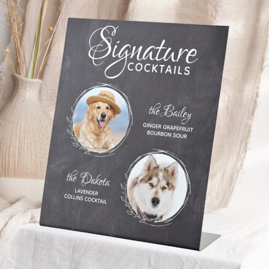 Hunde Hochzeit Bar Begleiter Foto Signature Cockta Sockelschild