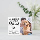 Hunde-Hochzeit-Foto Save the Date Ankündigungspostkarte (Stehend Vorderseite)