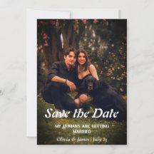 Hunde Hochzeit Foto Save the Date Einladung Karte