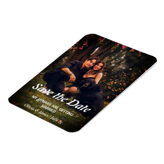 Hunde-Hochzeit-Foto Save the Date Magnet (Linke Seite)