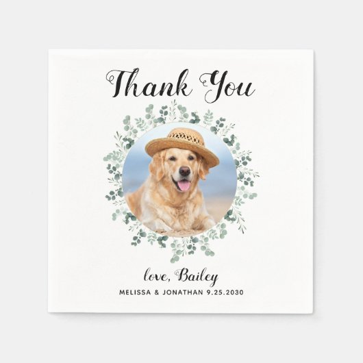 Hunde-Hochzeit-kundenspezifisches Foto Serviette (Vorderseite)