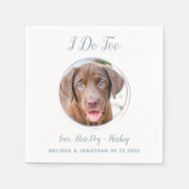 Hunde Hochzeit Moderne ich tue zu dumm blaues Foto Serviette (Vorderseite)