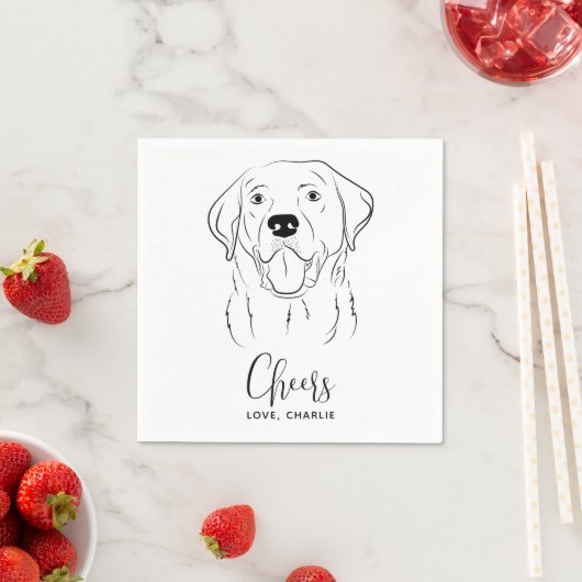 Hunde Hochzeit Personalisiert Cheers Labrador Cock Serviette (Beispiel)