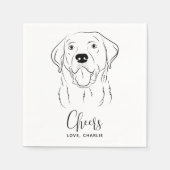 Hunde Hochzeit Personalisiert Cheers Labrador Cock Serviette (Vorderseite)
