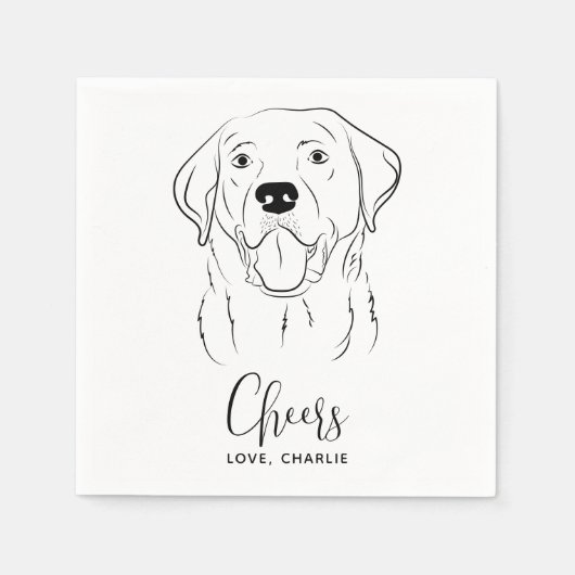Hunde Hochzeit Personalisiert Cheers Labrador Cock Serviette (Vorderseite)