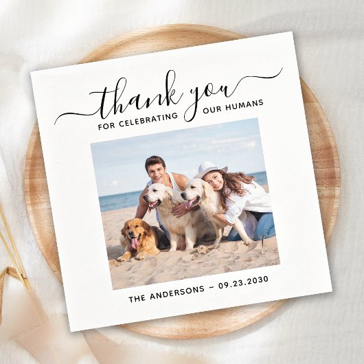 Hunde Hochzeit Personalisiertes Foto Serviette