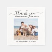 Hunde Hochzeit Personalisiertes Foto Serviette (Vorderseite)