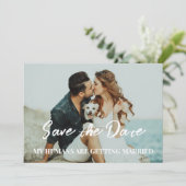 Hunde Hochzeit speichern das Datum Budget Einladung (Stehend Vorderseite)