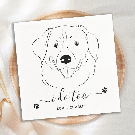 Hunde Hochzeit tue ich zu Personalisiert Golden Re Serviette