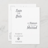 Hunde Hochzeitfokus-Collage Save the Date Ankündigungspostkarte (Vorne/Hinten)