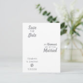 Hunde Hochzeitfokus-Collage Save the Date Ankündigungspostkarte (Stehend Vorderseite)