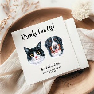 Hunde-Hochzeits-Cocktailservietten Serviette