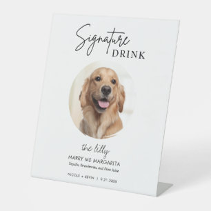 Hunde-Hochzeits-Signature-Drinks Sockelschild