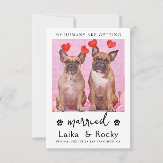 Hunde-Hochzeitseinladung Save The Date (Vorderseite)