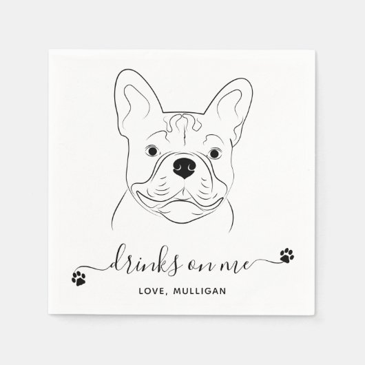 Hunde Hochzeitsgetränke auf meinem eigenen französ Serviette (Vorderseite)