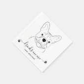 Hunde Hochzeitsgetränke auf meinem eigenen französ Serviette (Ecke)