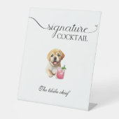 Hunde-Hochzeitsignatur Drinks Begleiter-Bar-Schild Sockelschild (Vorderseite)