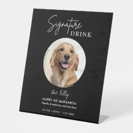 Hunde-Hochzeitsignatur Getränke Pedestal-Zeichen Sockelschild