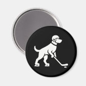 Hunde Hockey Player Silhouette Magnet (Vorderseite/Rückseite)