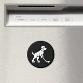 Hunde Hockey Player Silhouette Magnet (In Situ (Geschirrspüler))