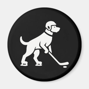 Hunde Hockey Player Silhouette Magnet