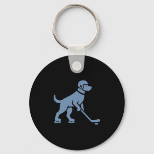 Hunde Hockey Player Silhouette Schlüsselanhänger
