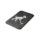 Hunde-Hockeyspieler-Silhouette Badematte (Schrägansicht)