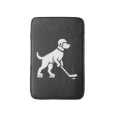 Hunde-Hockeyspieler-Silhouette Badematte (Vorderseite Vertikal)